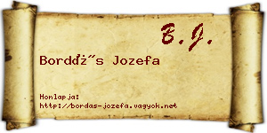 Bordás Jozefa névjegykártya